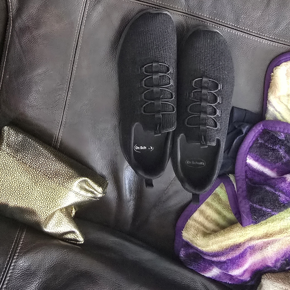 Dr. Scholls Black Knit Slip-On Sneakers with Elastic Lacing